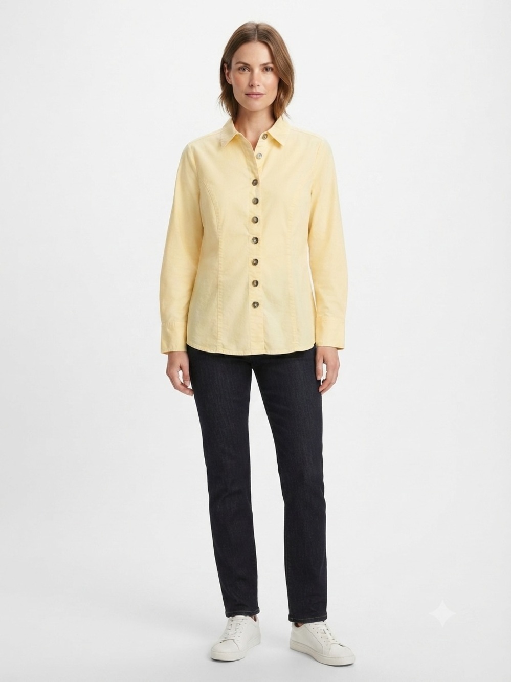 J. Jill Pale Yellow Button-Front Shirt